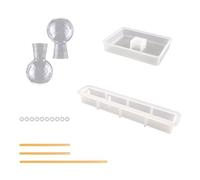 1 Set T-Shaped Culture Water Plant Silicone Mold for Creative Vase Holder Mold with Planter Bulb Metal Rod Glass Bulb for Plant