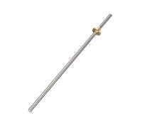 1 Set T8 Trapezoidal Screw with Brass Nut, OD 8mm Pitch 2mm Practical Threaded Rod for Precision Instrument(300mm)