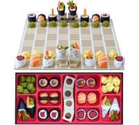 1 Set The Sushi Themed Chess, Folding Game Board, Printed Roller Pieces, Travel Portable, Japanese Food Unique Family Strategy Game