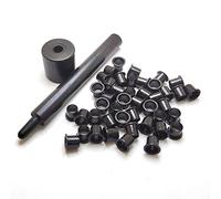 1 Set Tools with 100pcs #8-9-8.4mm (.294 Length Under Flange x 1/4" Outside Diameter) Brass Black Eyelets Rivets for .080 - .093 Kydex Holster