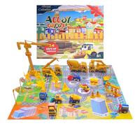 1 Set Toy Advent Calendar for Christmas Alloy Construction Vehicle Toys with Various Surprise Cars 24 Days Christmas Countdown Gifts for 3-8 Year Old Boys Girls