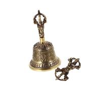 1 Set Traditional Copper Vajra Bell Buddhism Hand Bell for Ceremonies Tibetan Ritual Decor Lightweight for Meditation and Outdoor Use