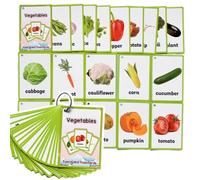 1 Set Vegetable Vocabulary Learning Cards Double Sided Vegetable Picture and Words Cards for Students Preschooler Language Learning English Vocabulary