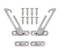 1 Set Window Safety Latch Stainless Steel Door Adjuster Bracing Sliding Hook Restrictor Glass Clamp for Window