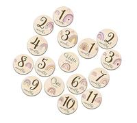 1 Set Wooden Baby Month Cards Natural Wood for Newborns Animal Themed Design Shower Gift Photography Props Newborns Photography Accessories Wooden Set