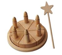 1 Set Wooden Birthday Cake for Pretend Cooking Educational for Role Play Enhances Creativity Cognitive Skills for Parties Family Interaction