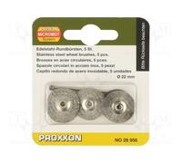 1 set x PROXXON - 28956 - Brush, 22mm, Ø: 2.35mm, Kit: mounting mandrel, 5pcs.