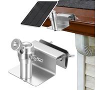 1 SetGutter Mount for Eufy Solar Panel Gutter Bracket, Stainless Steel Outdoor Adjustable Solar Panel Mount Bracket for Arlo, Compatible with 1/4 Screw Cameras