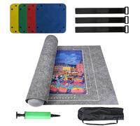 1 SetJigsaw Mat Roll, Portable Jigsaw Board Foldable Puzzle Mats,Jigsaw Roll up Mats for 1000/1500 /2000 Pieces Puzzles, Puzzle Storage Rug Mat Felt Pad,with 4 Sorting Trays, 3 Straps, etc(116x66cm)