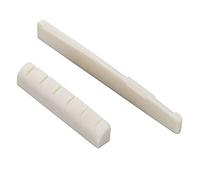 1 Sets 2pcs Left handed Guitar Nut 6 String Acoustic Guitar Bone Bridge Saddle and Nut Set Made of Real Bone 43x6x9/72x3x9mm