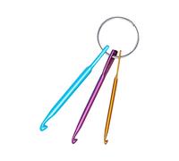 1 Sets of Crochet Hook Keychain,3/4/5mm Portable Mini Crochet Hooks with Keyring,Aluminum Knitting Needles Tool,Creative Keychains Zinc Alloy Key Chain DIY Crafts Knitting Needle Tool for Outdoor