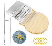 1 Sets Small Darning Loom, Speed weve Weaving Repair Loom Machine Small Darning Loom Tool for Beginners Quickly Knitting Mending Jeans Socks DIY Weaving Arts (10 Hooks, with Bend Needles)