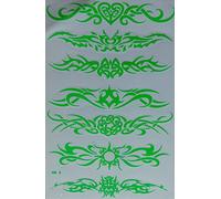 1 Sheet 270 mm x 180 mm - Flames Fire Green Sticker Motorsport Motocross Car Scooter Tuning Sticker Weatherproof Model Making