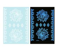 1 Sheet Blue Glow In Dark Temporary Tattooing Body Decors Highlighting Abstract Flowers Stickers For Women And Girls Blue Tribal Tattooing