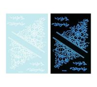 1 Sheet Blue Glow In Dark Temporary Tattooing Body Decors Highlighting Abstract Flowers Stickers For Women And Girls Glow Tattooing