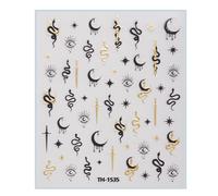 1 Sheet Chinese New Year Nails Stickers For Manicure Decoration With Cartoon Sanke Festival Patterns For Women Girls