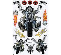 1 Sheet - Driver Motobike Rider Skull Ghost Sticker Size 1 Sheet: 27 cm x 18 cm Transparent ATV Motocross Motorcycles Supercross Vinyl Scooter Car