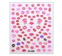 1 Sheet Fashion Nails Art Decals Valentine's Day Manicure Decors with Cartoon Lips Patterns Nails Salon Accessories Decals