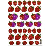 1 Sheet Metallic Glitter Effect Fruit Strawberry Stickers Children's Birthday Party Decorating Hobby Crafts Collecting Self-Adhesive Pre-Cut