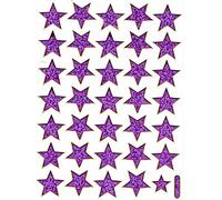 1 Sheet Metallic Glitter Effect - Stars Star Purple Stickers Children's Birthday Decorating Hobby Crafts Collecting Self-Adhesive Pre-Cut