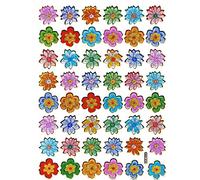 1 Sheet of Metallic Glitter Effect Flower Stickers Children's Birthday Party Decorating Hobby Crafts Collecting Self-Adhesive Pre-Cut