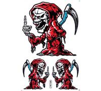 1 SHEET - Reaper Skull Dead red Sticker Stickers Racing Tuning Moto Motocross RC Model Car 10 x 7 inch