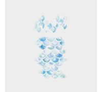 1 Sheet Temporary Tattoo For Adult Blue Fish Scale Clavicle Neck Sexy Waterproof Long-Lasting Girl Small Fresh Small Picture Fake Tattoo Sticker