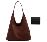 1 Shoulder Bag And 1 Id Card Holder, Large-Capacity Handbag, Fashionable And Simple Bag, Retro Shoulder Bag, Women'S Bag