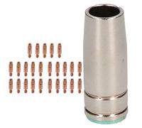 1 Shroud & 25 x 0.8mm Contact Tips MIG Welding Binzel Style Euro Torch MB25