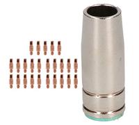 1 Shroud & 25 x 1.0mm Contact Tips MIG Welding Binzel Style Euro Torch MB25