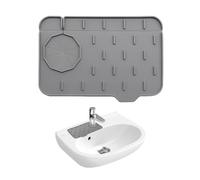 1 Silicone Splash Guard, Faucet Splash Guard, Silicone Kitchen Sink Mat, Splash Guard Drip Tray, Drain Tray, Cuttable Drainage Silicone Mat