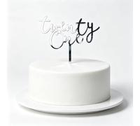 1 Silver Twenty One Acrylic Cake Topper for 21st Birthday