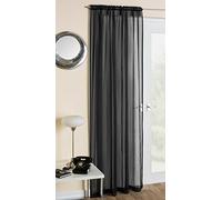 1 Single Plain Voile Curtain Panel Net Curtains Slot Top Road Pocket Header 14 Colours (Black, 72)