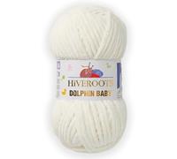 1 Skein/Pack Himalaya Dolphin Baby Chenille Yarn, Each Ball 100 gr (3.5 oz), 120 m (132 Yards), 100% Polyester, Super Bulky Baby Blanket Velvet Amigurumi Yarn, 80308 - Cream