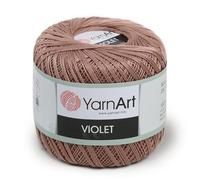 1 Skein YarnArt Violet,100% Mercerized Cotton Yarn Threads Crochet Lace Hand Knitting Yarn Embroidery Arts Crafts (Brown 0015)