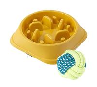 1 Slow Feeder Bowl for Pets, 1 Cotton Cord Ball Toy, Slow Feeder, Prevent Pets from Eating too Fast, Healthy Eating, Convenient, Reusable, Suitable for Medium to Large Dogs and Cats.