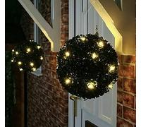 1 Solar Topiary Ball Light 28cm 20 LED Lights Duel Function Garden Sphere