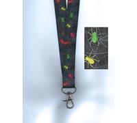 1 Spooky Spiders Printed Bespoke Black Colorful Halloween Arachids Safety Breakaway Neck Strap Lanyards: Ideal for ID Badges!