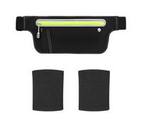 1 Sports Waist Bag, 1 Pair Of Wristbands, Adjustable Waist Bag, Reflective Zipper Waist Bag, Waist Mobile Phone Bag, Suitable For Sports And Fitness