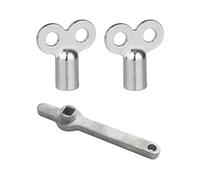 1 Stainless Steel Radiator Handle, 2 Bleed Valve Keys, Long Square Key Wrench, Radiator Vent, Controls and Accessories, Suitable for Most Heaters, Heaters
