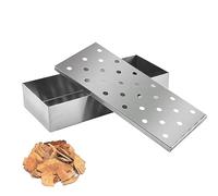 1 Stainless Steel Smoker Box, Sturdy Smoker Box, Bbq Smoker Box, Smoker Box, Smoker Box Grill Accessories, Suitable For Gas Grills And Charcoal Grills (Silver)