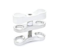 1'' Standard Ball Clamp Mount,360°Clip Adapter Bracket for Underwater Diving Light Arm Tray System Photography Diving Camera Action Camera Flashlight Arms System,Silvery and White