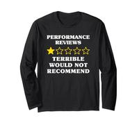 1 Star Would Not Recommend Funny Performance Reviews Long Sleeve T-Shirt