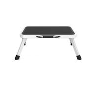 1 Step Folding Metal Non-Slip Stool in Black and White