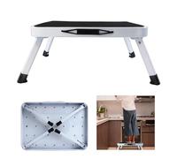 1 Step Ladder Folding Step Stool, Portable Caravan Step, Lightweight Steel Kitchen Stool, Compact Stepping Stool, Holds up to 150KG, Easy to Carry
