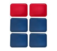 1 Stop & Go - 6-Pack Replacement Lids for Pyrex 3-Cup Glass Food Storage Containers (7210-PC), BPA-Free Rectangular Plastic Covers, Airtight & Leakproof - 7.75" x 5.75", 4 Blue & 2 Red