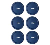 1 Stop & Go - 8-Pack Replacement Lids for Pyrex 2-Cup Glass Containers (7200-PC), BPA-Free 5-Inch Round Plastic Covers, Airtight & Leakproof - Blue