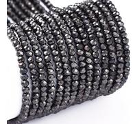 1 Strand 210Pcs Mini Faceted Glass Seed Beads 2x1.5mm Tiny Crystal Rondelle Glass Spacer Beads Full Plated for DIY Beaded Bracelet Necklace Earring Jewelry Craft Supplies, Gunmetal Plated