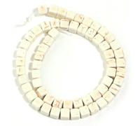 1 Strand 4/6/8/10mm White Blue Turquoise Beads Nature Stone Beads Square Shape Loose Beads for Jewelry Making DIY Accessories-white-8mm APX 45pcs