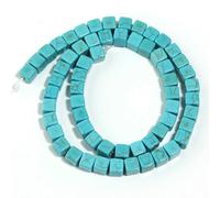 1 Strand 4/6/8/10mm White Blue Turquoise Beads Nature Stone Beads Square Shape Loose Beads for Jewelry Making DIY Accessories-blue-8mm APX 45pcs